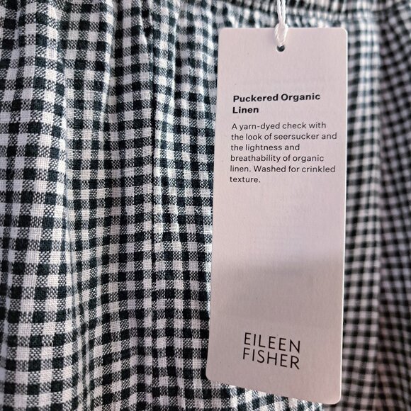 Eileen Fisher Tapered Ankle Linen Pants Black and White Size Large - Picture 9 of 10